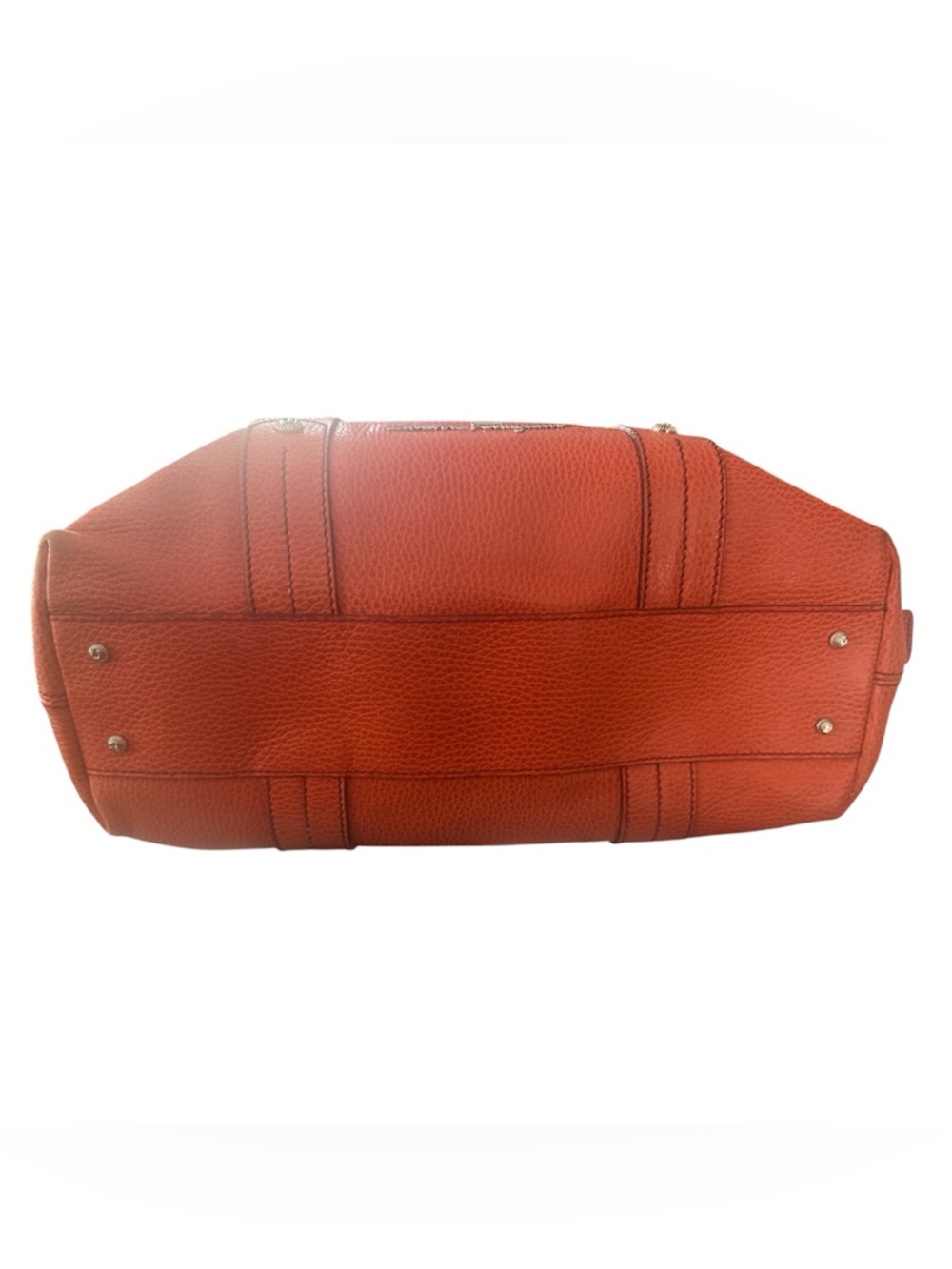 Low start - Salvatore Ferragamo Orange Pebble Leather Top-Handle & Crossbody Bag - Picture 9 of 10